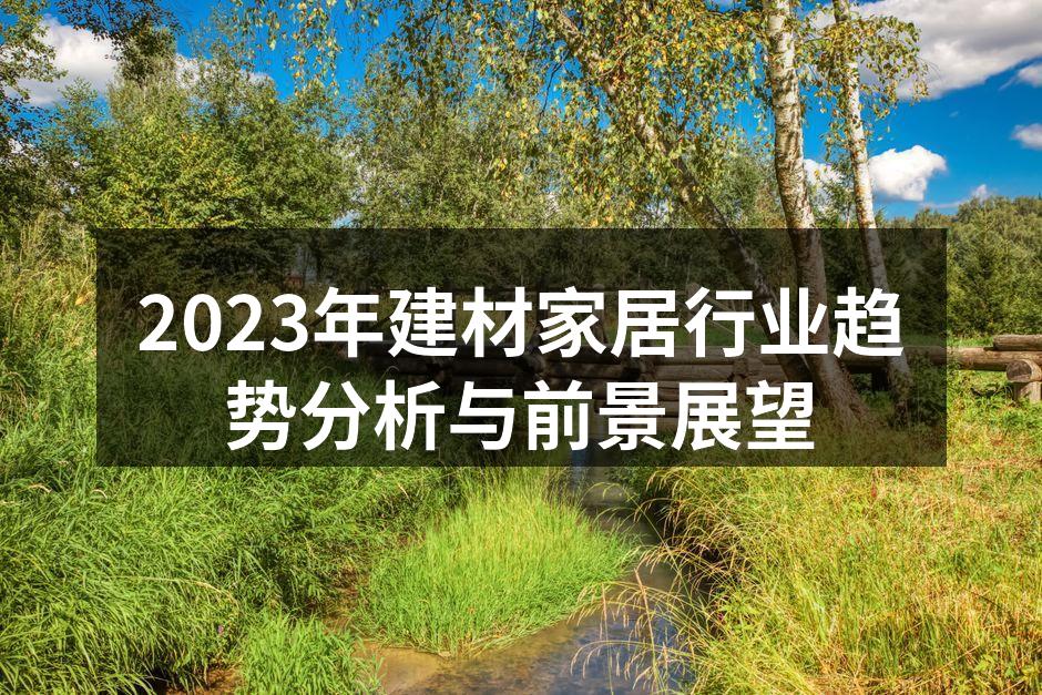 2023年建材家居行业趋势分析与前景展望